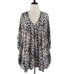 Show Me Your Mumu Cold Shoulder Caftan Top Cheetah Print Size M
